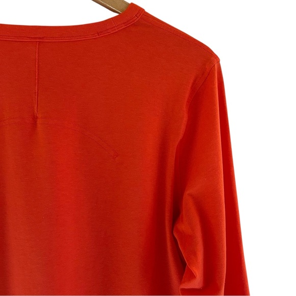 Lululemon Classic Fit T-Shirt Size 10 Cotton Lyocell Linen Long Sleeve Orange - Picture 11 of 15